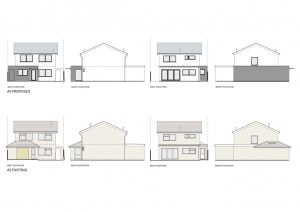 Existing and proposed elevations